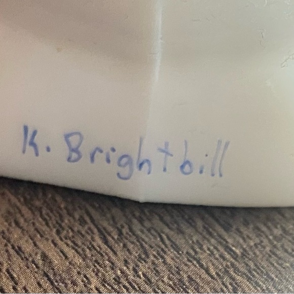 Fenton Milk Glass Hand Painted Elephant Signed K. Brightbill & Pink Opalescent - Picture 3 of 7